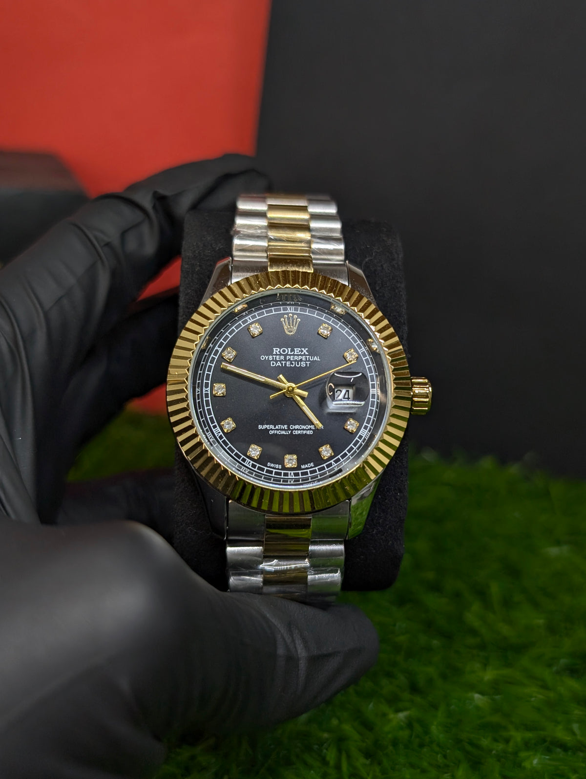 Black Datejust Diamond Dial ✨